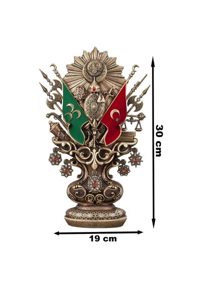 Thentech Osmanlı Tuğrası Biblo Osmanlı Türk Tuğrası Hediyelik Masaüstü Biblo 30x19cm Hediyelik Biblo