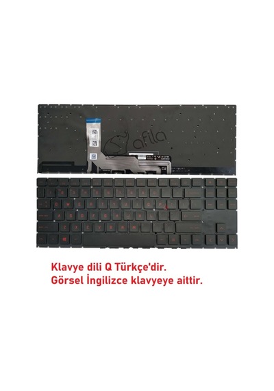 Omen 15-en1021nt 4h1u4ea Notebook Klavye Siyah Tr Işıklı / Kırmızı