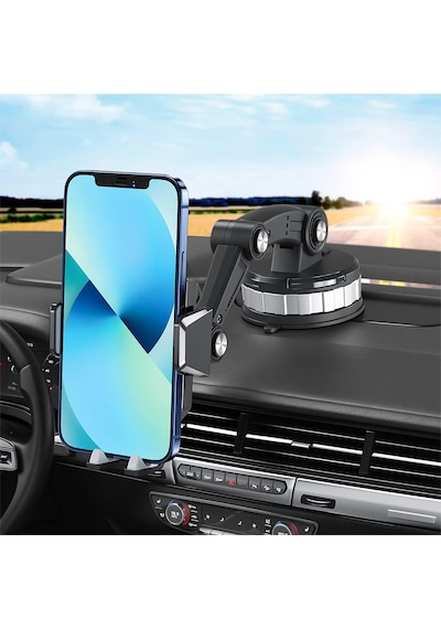 Telefon Tutacağı Teleskobik 360 Döner Başlık Terminatör Kol Güçlü Vantuzlu Araç İçi Tel Tutucu Üniversal Glz03517217 Siyah