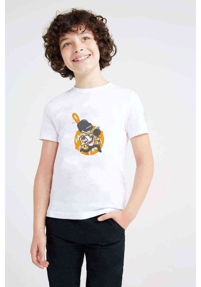 Tshirthane Pubg Karikatur Baskılı Unisex Çocuk Beyaz T-Shirt