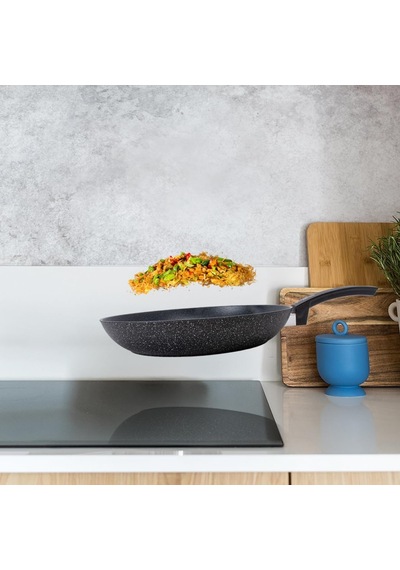 Etnea Artech Stone Ultra - Alüminyum Kızartma Tavası, Yapışmaz Kaplama, Siyah, 28 Cm Çok Renkli