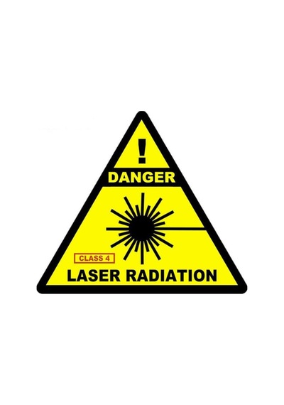 Lazer Radyasyon Üçgen Sticker Yapıştırması 15 Ve 7Cm 2Adet
