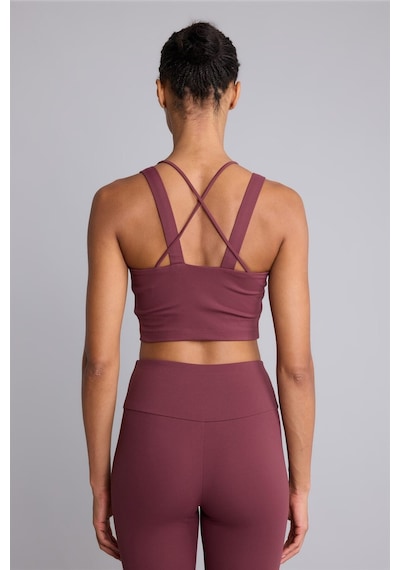 Defacto Orta Destekli Bisiklet Yaka Çift Askılı Crop Sporcu Bra H5317ax26aubr93 Bordo-br93