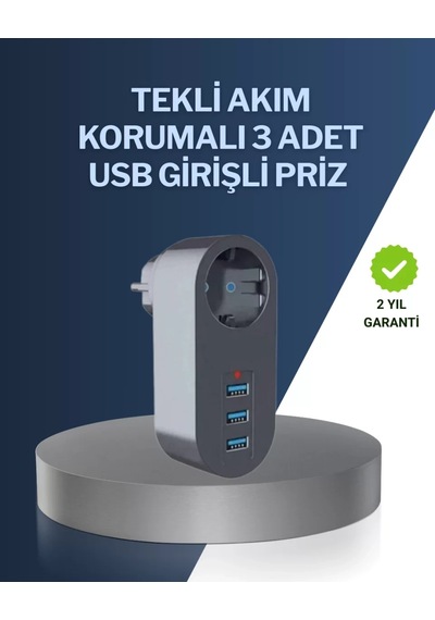 Home Çocuk Korumalı Termal Priz 3'lü Usb Şarj Ve Akım Koruması Diğer