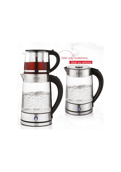 Schafer Gourmemaxx Cam Çay Makinesi Kettle 4 Parça