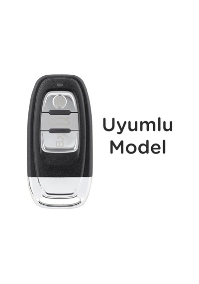 Audi Smart - A4 - A5 - Q5 - A6 - A7 - A8 - 3 Buton Nano Silikon Kılıflı Beyaz