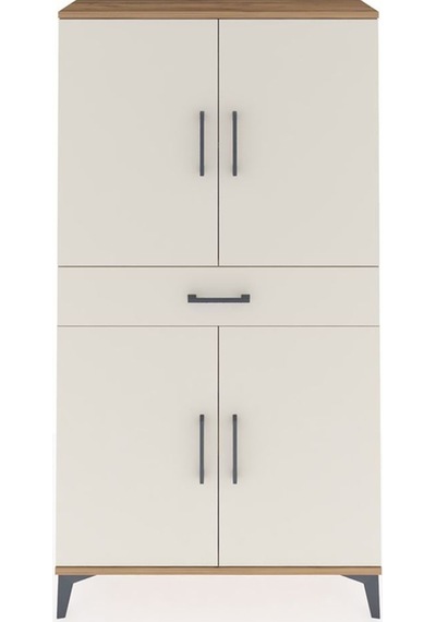 Arges Dolap 3 Raflı Tek Çekmeceli 4 Kapaklı 88x30x163 Çam-aytaşı Atlas Çam