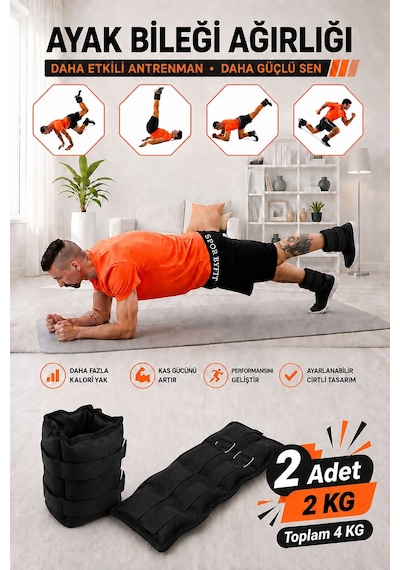 2 Kg Siyah Deluxe Comfort El Ayak Ağırlığı Siyah