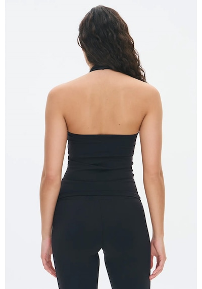 Madmext Siyah Halter Yaka Kadın Atlet Mg2680 Siyah