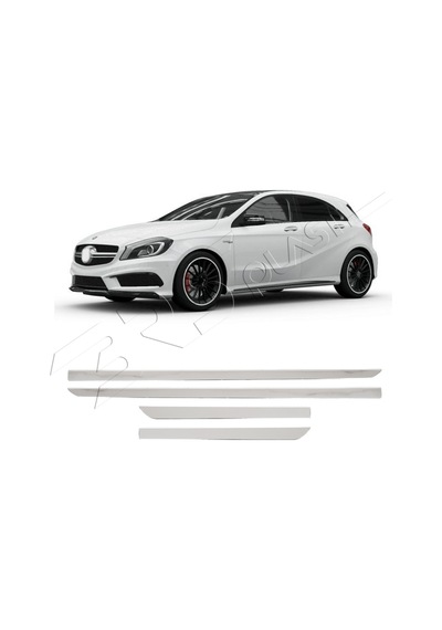 Mercedes A-class W176 Uyumlu 2013-2018 Krom Yan Kapı Çıtası 4 Parça Paslanmaz Çelik