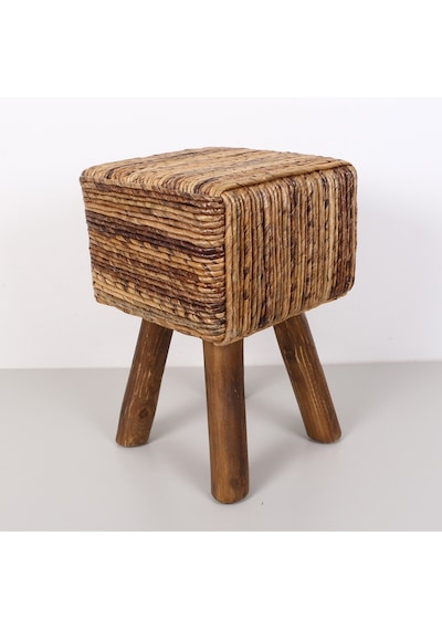 Abaka Kare Puf & Stools-doğal Teak Gövde 33x44x50 Cm Bej