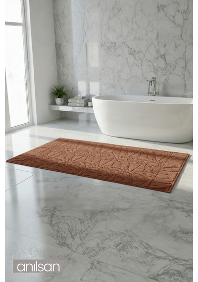 Zayn Vizon Ayak Havlusu - 70x130cm, 790gr, %100 Pamuk, Spa Ve Otel Banyo Paspası, Günlük Kullanıma Kiremit