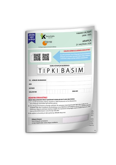 2026 Yks Ydt Arapça Ösym Tıpkı Basım Çıkmış Soru Deneme Kitapçığı Türkiye Geneli