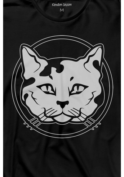 Sevimli Kedi Minik Bıyıklı Cat Minnoş Uzun Kollu Tişört Baskılı T-shirt 001