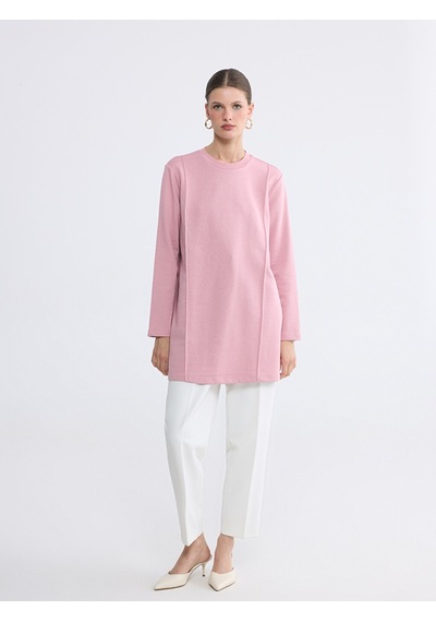 Lcwaıkıkı Classic Lila Bisiklet Yaka Kadın Sweatshirt Tunik