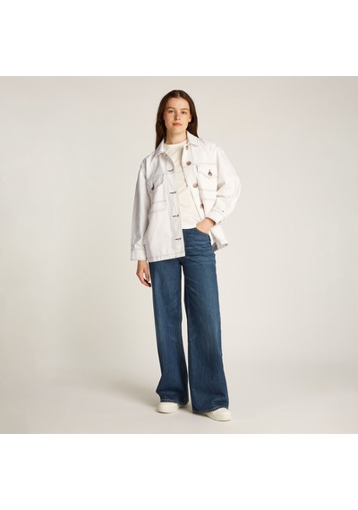 Tommy Hilfiger Dnm Oversized Utility Clr Kadın Beyaz Ceketdüzww0ww43728