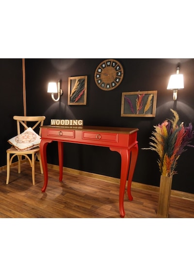 Wooding 100 Cm Çekmeceli Masif Kırmızı Ceviz Dresuar (548587886) Kırmızı