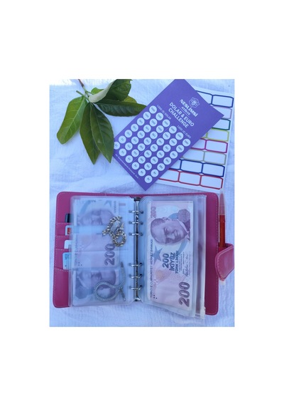 Bütçe Planlayıcı-birikim Ajandası -manyetik Ajanda Fuşya Sticker Ve Challenge Hediyeli