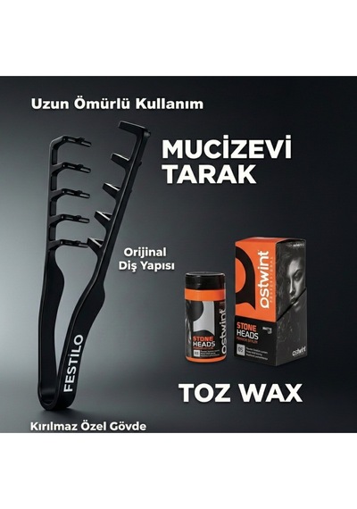 Mucizevi Hacim Ve Dalga Veren Tarak Kadınlara Özel Toz Wax 2 Li Set