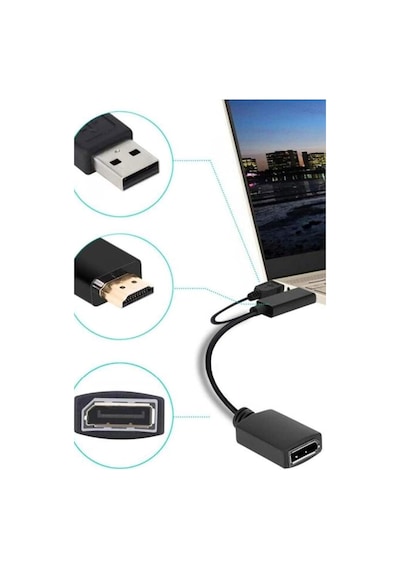Çok Fonksiyonlu Usb Güç Kaynağı, Bilgisayarlarıçin Hdmı Display Dönüştürücü Cihazı Aparatı