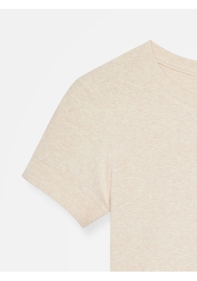 Dilvin 32637 Bisiklet Yaka T-shirt-bej Melanj
