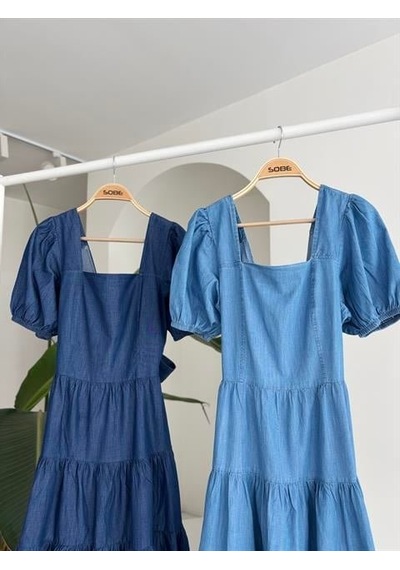 De'charme Kare Yakalı Ve Gipe Detaylı Tensel Elbise 2883 Diğer
