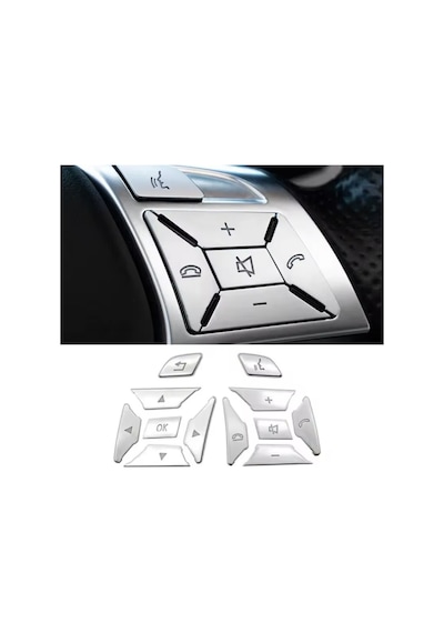 Mercedes Sl Serisi Direksiyon Tuş Kaplaması Gümüş R231 2012-2015