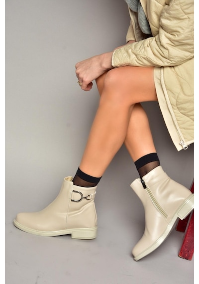 Fox Shoes T239004709 Bej Kadın Bot Bej-suni Deri Bej