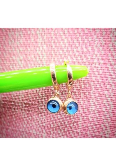 Oriental Kuyumculuk Jewellery Sallantılı Nazar Boncuğu Rose Gümüş Küpe Rose