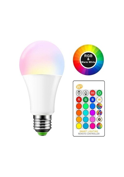 Uzaktan Kumandalı Rgb Çok Renkli Led Ampul E27 Duy Diğer