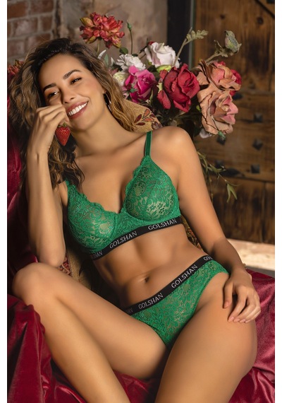 Etiler Collection Golshan Gaudy Lace Bra, Yeşil Konforlu Ve Şık Sütyen Çok renkli