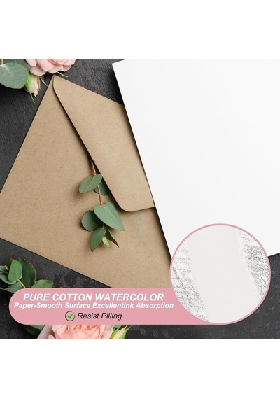 100 Adet Saf Pamuk Suluboya Kağıdı 150 Lbs/300 Gsm Su Boyama Boya Kağıdı Sanat Boyama Suluboya Çizim Sanatçısı, 10x6 İnç 15x18 Cm 22 Cm
