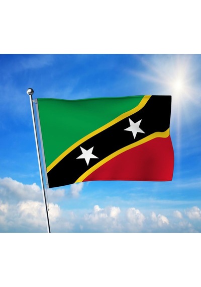 Saint Kitts Ve Nevis Bayrağı Premium Raşel Kumaş 70x105 Cm Diğer