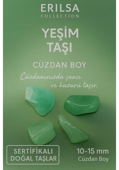 Sertifikalı Yeşim Taşı Kütle 10-15 Mm Cüzdan Boy Şans Huzur Ve