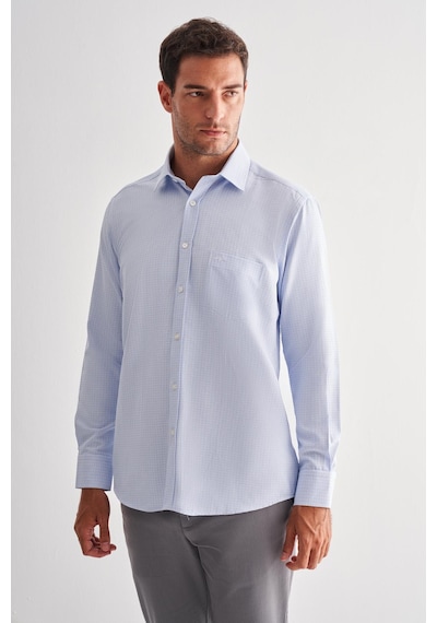 İmza Koyu Mavi Sert Yaka Uzun Kol Cepli Comfort Fit Classic Gömlek 1004255163 Koyu Mavi