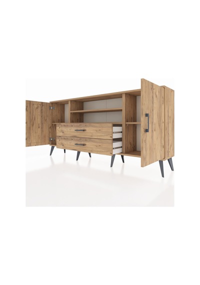 Arges Konsol 4 Raflı 2 Çekmeceli 2 Kapaklı 176x30x83 Çam-çam/çam Çam/çam Arges Konsol 4 Raflı 2 Çekmeceli 2 Kapaklı 176x30x83 Çam-çam/çam Çam/çam