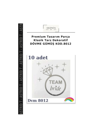 Premium Tasarım Parça Klasik Tarz Dekoratif Dövme Gümüş Kod.8012