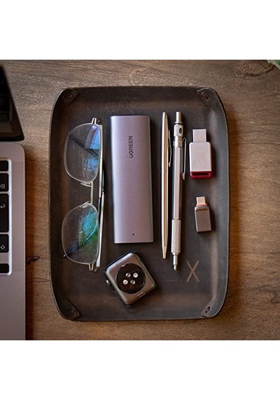 Masaüstü Organizer, Toplayıcı, Hakiki Deri Vale Tepsisi, Telefon Pedi, Deri Sümen, Deri Pad, Deri Kase, Zarf Ve Mektup Tepsisi, Vallet Tray, Catch İt All Tray, Leather Kestane - Koyu Kahverengi