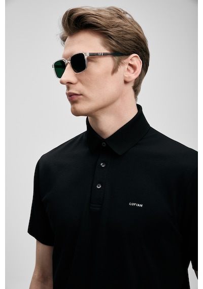 Lufian Hudson Smart Erkek Polo Tişört Siyah Siyah 111040234100100