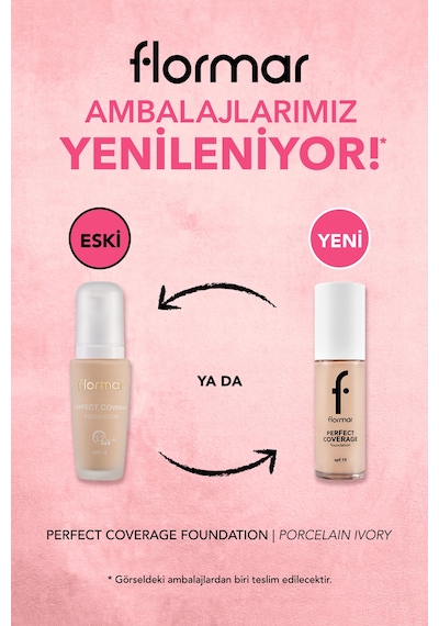 Flormar Perfect Coverage Yüksek Kapatıcı Fondöten 105 Porcelain Ivory