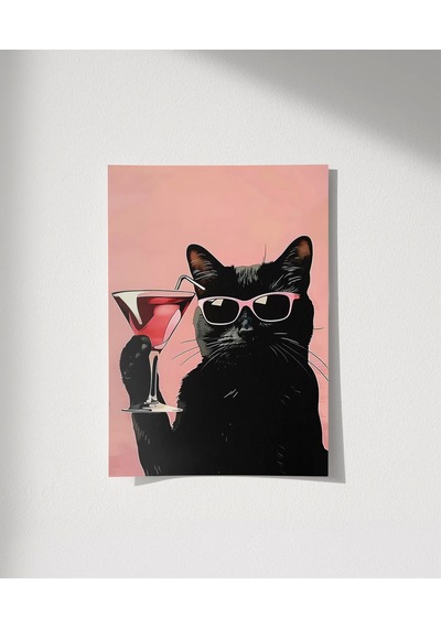 Çerçevesiz Poster Gözlük Ve Kokteyl