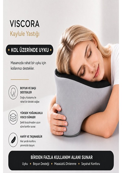 Kaylule Yastığı Şekerleme Ve Nap Yastığı, Boyun, Kol Ve Yüz Destekli Ergonomik Dinlenme Yastığı