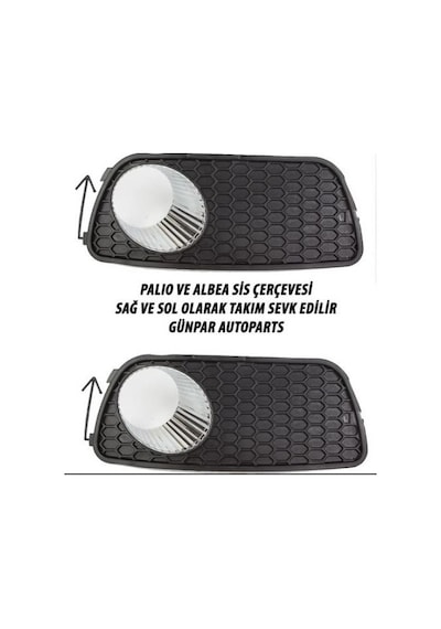 Fiat Palio Albea Ön Sis Far Kapağı Sisli Tip Yuvalı Sağ Sol Tk Siyah