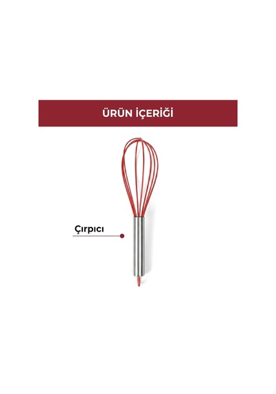 Silikon Spatula Seti 5'li - Çırpıcılı, Yapışmaz Tava Uyumlu, Isıya Dayanıklı Mutfak Seti Kırmızı Diğer