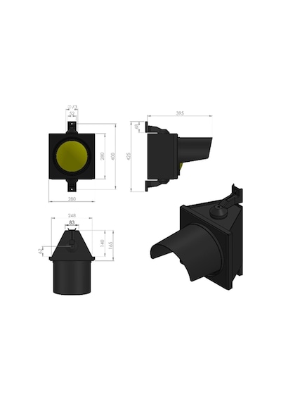 200 Mm Power Ledli Tekli Sinyal Verici, Trafik Lambası-573 - 24 Vdc