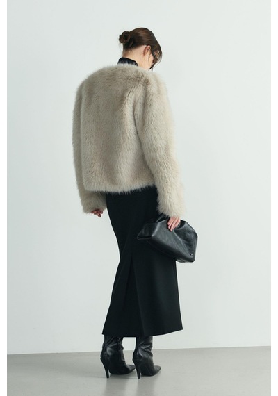 Suud Collection Gri Lexi Suni Kürk Ceket
