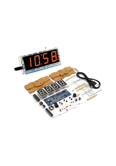 Dıy Dijital Saat Ve Termometre Kiti - Kırmızı Led Display, Lehimleme Seti