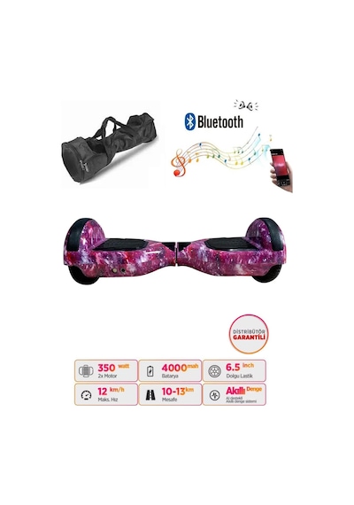 Elektrikli Kaykay Scooter Akıllı Denge Hoverboard + Hoverkart + Çanta Full Ledli Extrem Paket D13