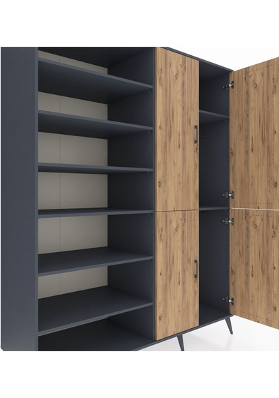 Kronos Gardrop 8 Raflı 4 Kapaklı 2 Askılı 176x59x221 Antrasit-çam/antrasit Çam/antrasit Kronos Gardrop 8 Raflı 4 Kapaklı 2 Askılı 176x59x221 Antrasit-çam/antrasit Çam/antrasit