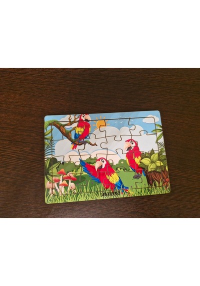 Papağanlar 16 Parça Eğitici Öğretici Ahşap Çocuk Puzzle Yapboz Bebek Çocuk Oyuncak